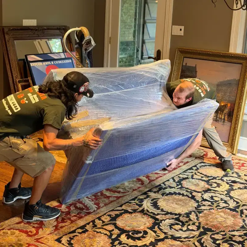 Local moving service with furniture and boxes